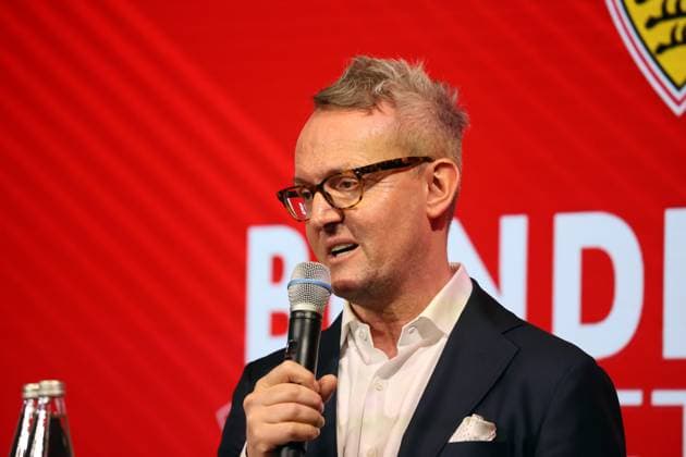 24 04 25 Talk Format Bundesliga meets Basis Germany, Stuttgart, 24 04 2025, Football, Bundesliga, VfB Stuttgart, Talk Format Bundesliga meets Basis Alexander Wehrle CEO VfB Stuttgart