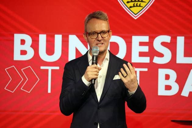 24 04 25 Talk Format Bundesliga meets Basis Germany, Stuttgart, 24 04 2025, Football, Bundesliga, VfB Stuttgart, Talk Format Bundesliga meets Basis Alexander Wehrle CEO VfB Stuttgart