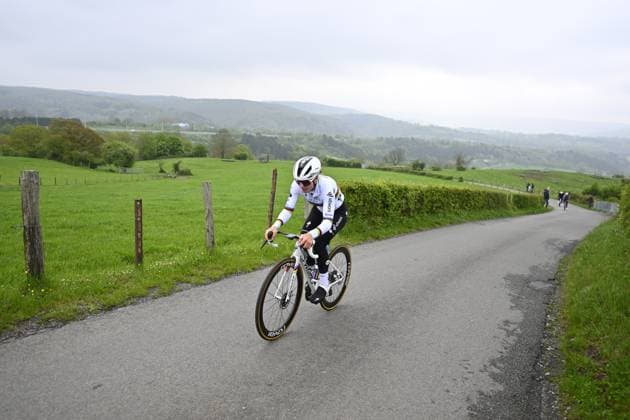 Belgian Lotte Kopecky of SD Worx-Protime pictured during a training and track reconnaissance session, on the Cote de la Redoute , in Remouchamps, Aywaille, ahead of the Liege-Bastogne-Liege one day cycling race, Friday 25 April 2025. ERICxLALMAND  x121807203x