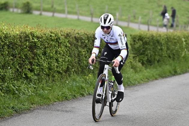 Belgian Lotte Kopecky of SD Worx-Protime pictured during a training and track reconnaissance session, on the Cote de la Redoute , in Remouchamps, Aywaille, ahead of the Liege-Bastogne-Liege one day cycling race, Friday 25 April 2025. ERICxLALMAND  x121807205x