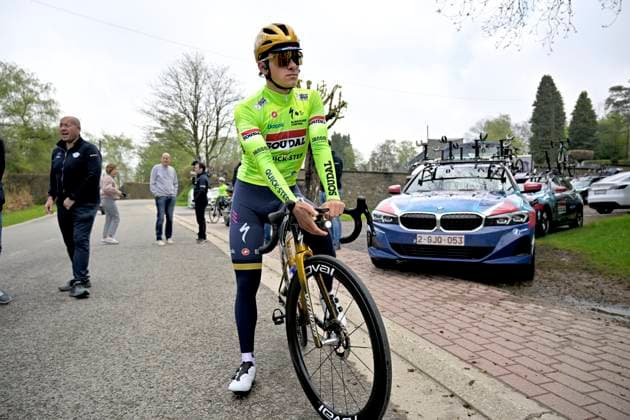 Liege Bastogne Liege 2025 Training 25 04 2025 Liege, Belgium - April 25 : Evenepoel Remco (BEL) of Soudal - Quick Step pictured during a training session prior to the 111 edition of Liege Bastogne Liege a cycling race of 252 kms with start in Liege and finish in Liege on April 25, 2025 in Liege, Belgium, 25 04 2025 ( Motordriver Guy De Vuyst - Liege Belgium  Copyright: xSesx