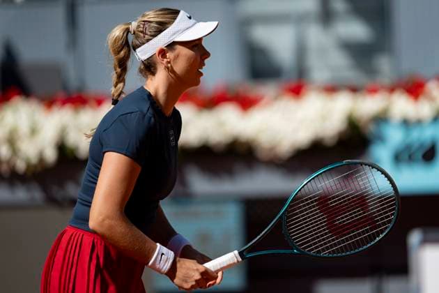 Mutua Madrid Open 2025 Katie Boulter of Great Britain looks on against Jasmine Paolini of Italy during the second round match of the Mutua Madrid Open 2025 tournament celebrated at La Caja Magica on April 25, 2025 in Madrid, Spain. Madrid La Caja Magica Madrid Spain Copyright: xAlbertoxGardinx AGardin_20250425_Mutua_Madrid_Open_0119