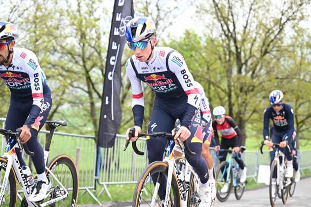 25-04-2025 Allenamento 2 Liegi Bastogne Liegi 2025; 2025, Red Bull - Bora Hansgrohe; Adria Oliveras, Roger; La Redoute; 