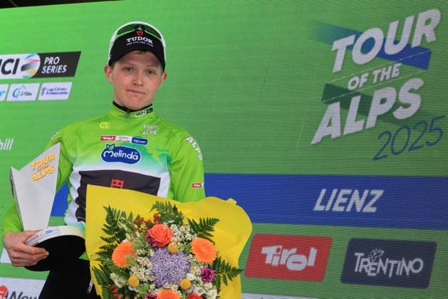 Tour des Alpes 2025 - UCI Cycling Race Tour of the Alps Pierre Teyssot MAXPPP ; Tour des Alpes 2025 - UCI Cycling Race Tour of the Alps. Lienz, Austria on April 25, 2025. Stage 5, 112.2 km from Lienz to Lienz. Michael Storer (AUS) Tudor is the winner of the 2025 edition Pierre Teyssot Maxppp Lienz Lienz Osttirol Austria  Copyright: xMAXPPPxPierrexTeyssotx TEP65292 TEP65292