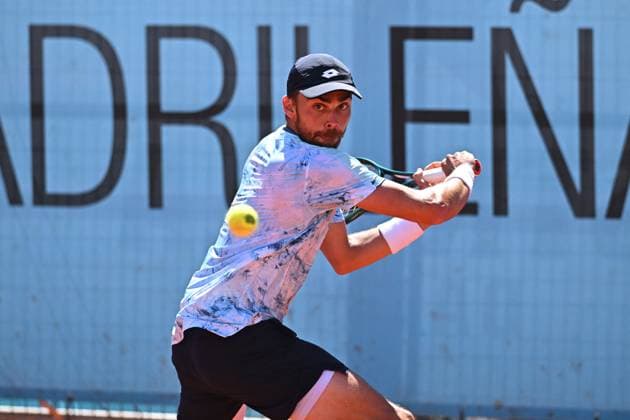 Mutua Madrid Open Men - Spain Benjamin Bonzi (FRA) during his second round match at the Mutua Madrid Open in Madrid, Spain, on April, 25, 2025. Photo by Corinne Dubreuil ABACAPRESS.COM Madrid Spain  Copyright: xDubreuilxCorinne ABACAx