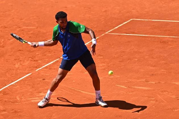 Mutua Madrid Open Men - Spain Arthur Fils (FRA) during his first round match at the Mutua Madrid Open in Madrid, Spain, on April, 25, 2025. Photo by Corinne Dubreuil ABACAPRESS.COM Madrid Spain  Copyright: xDubreuilxCorinne ABACAx