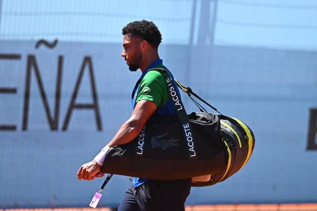 Mutua Madrid Open Men - Spain Arthur Fils (FRA) during his first round match at the Mutua Madrid Open in Madrid, Spain, on April, 25, 2025. Photo by Corinne Dubreuil ABACAPRESS.COM Madrid Spain  Copyright: xDubreuilxCorinne ABACAx
