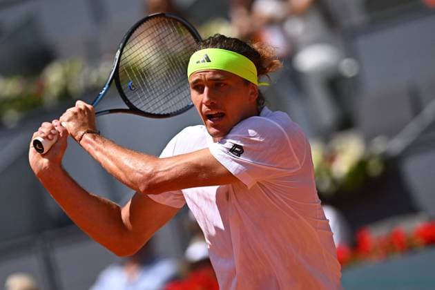 Mutua Madrid Open Men - Spain Alexander Zverev (GER) during his first round match at the Mutua Madrid Open in Madrid, Spain, on April, 25, 2025. Photo by Corinne Dubreuil ABACAPRESS.COM Madrid Spain  Copyright: xDubreuilxCorinne ABACAx
