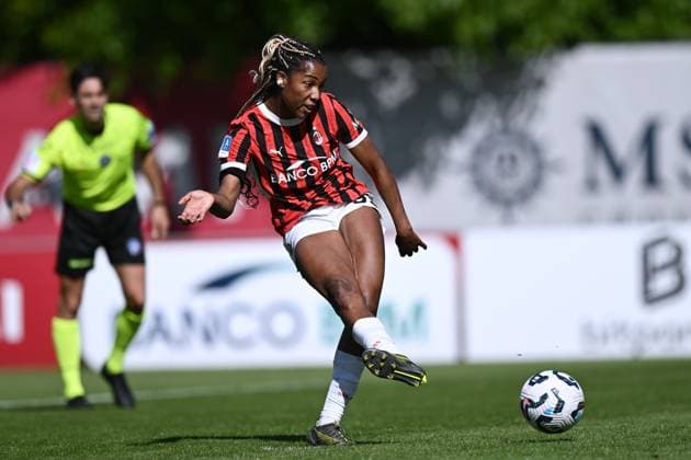 Db Milano 25 04 2025 - campionato di serie A femminile Milan-Inter foto Daniele Buffa Image nella foto: gol Chante -Mary Dompig 