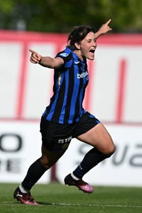 Db Milano 25 04 2025 - campionato di serie A femminile Milan-Inter foto Daniele Buffa Image nella foto: esultanza gol Elisa Polli 