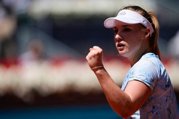 April 25, 2025, Madrid, Madrid, Spain: Anna Blinkova of Russia in action against Aryna Sabalenka of Belarus during the Mutua Madrid Open 2025, ATP, Tennis Herren Masters 1000 and WTA, Tennis Damen 1000 tennis tournament, celebrated at Caja Magica on April 25, 2025 in Madrid, Spain. Madrid Spain - ZUMAa181 20250425_zaa_a181_129 Copyright: xOscarxJ.xBarrosox