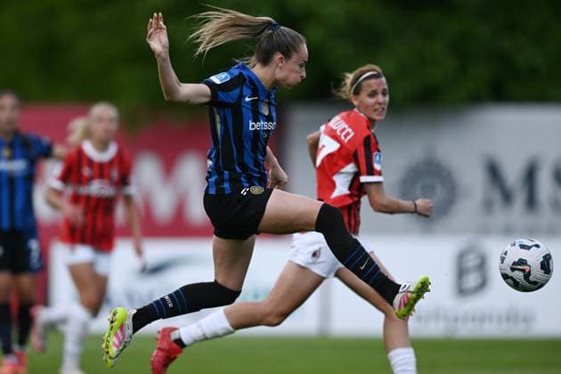 Db Milano 25 04 2025 - campionato di serie A femminile Milan-Inter foto Daniele Buffa Image nella foto: gol Tessa Wullaert 