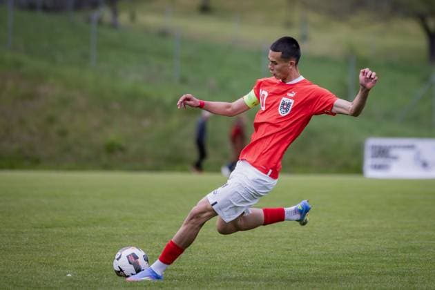 SOCCER - U15 Torneo delle Nazioni, AUT vs CZE KOETSCHACH-MAUTHEN,AUSTRIA,25.APR.25 - SOCCER - Turnier der Nationen, OEFB Under-15 international match, Länderspiel, Nationalmannschaft Austria vs Czech Republic. Image shows Matteo Maric (Austria).  GEPAxpictures xMatthiasxTrinkl