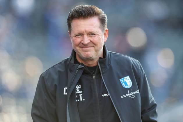 25 04 2025, xtgx, Soccer 2 Bundesliga, Hertha BSC Berlin 1 FC Magdeburg emspor, v l Christian Titz Magdeburg, Coach DFL DFB REGULATIONS PROHIBIT ANY USE OF PHOTOGRAPHS as IMAGE SEQUENCES and or QUASI VIDEO Berlin