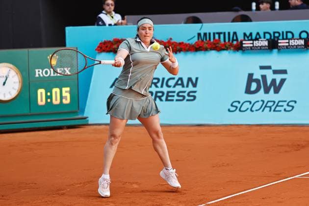 Ons Jabeur (TUN), APRIL 25, 2025 - Tennis : Ons Jabeur during singles round of 64 match against Moyuka Ucihjima on the WTA, Tennis Damen tour 1000 tournaments Mutua Madrid Open tennis tournament at the Caja Magica in Madrid, Spain. Noxthirdxpartyxsales  (288634749)