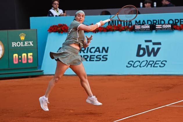 Ons Jabeur (TUN), APRIL 25, 2025 - Tennis : Ons Jabeur during singles round of 64 match against Moyuka Ucihjima on the WTA, Tennis Damen tour 1000 tournaments Mutua Madrid Open tennis tournament at the Caja Magica in Madrid, Spain. Noxthirdxpartyxsales  (288634847)