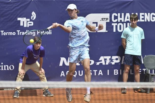 TENNIS - Eventi nazionali - ATP, Tennis Herren Roma Open - Semifinals Lukas Neumayer (AUT) in action during the semi-final match of ATP Roma Garden Open against Vilius Gaubas (LTU) at Tennis Club Garden on April 25, 2025 in Rome, Italy Rome Italy  Copyright: xIPAxSport ABACAx
