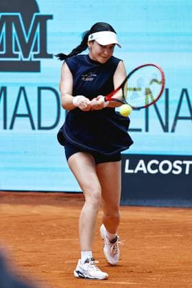 Eva Lys (GER), APRIL 25, 2025 - Tennis : Eva Lys during singles round of 64 match against Jessica Pegula on the WTA, Tennis Damen tour 1000 tournaments Mutua Madrid Open tennis tournament at the Caja Magica in Madrid, Spain. Noxthirdxpartyxsales  (288643040)