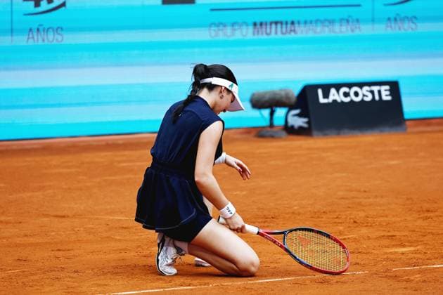 Eva Lys (GER), APRIL 25, 2025 - Tennis : Eva Lys regret after point loss during singles round of 64 match against Jessica Pegula on the WTA, Tennis Damen tour 1000 tournaments Mutua Madrid Open tennis tournament at the Caja Magica in Madrid, Spain. Noxthirdxpartyxsales  (288643249)