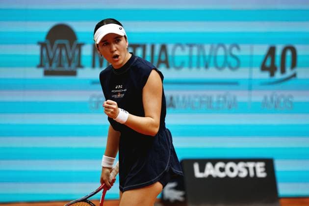 Eva Lys (GER), APRIL 25, 2025 - Tennis : Eva Lys celebrate after point during singles round of 64 match against Jessica Pegula on the WTA, Tennis Damen tour 1000 tournaments Mutua Madrid Open tennis tournament at the Caja Magica in Madrid, Spain. Noxthirdxpartyxsales  (288643271)
