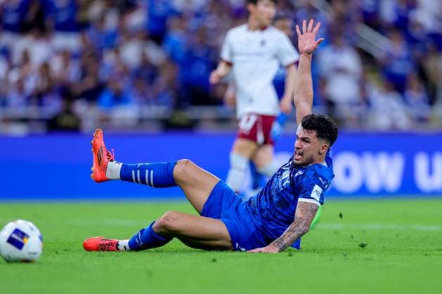 Al-Hilal vs Gwangju - AFC Champions League Elite Quarter Finals JEDDAH, SAUDI ARABIA - April 25: Marcos Leonardo of Team Al-Hilal FC reacts during AFC Champions League Elite Quarter Finals match between Al-Hilal and Gwangju at king abdullah sports city stadium on April 25, 2025 in Jeddah, Saudi Arabia. Jeddah Saudi Arabia Copyright: xAbdullahxAhmedx