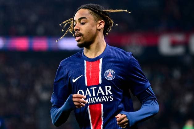 FOOTBALL : PSG vs Nice - Ligue 1 - 25 04 2025 Bradley Barcola ( 29 - PSG ) during the Ligue 1 match between Paris Saint Germain and OGC Nice at Parc Des Princes on April 25 , 2025 in Paris, France. ( Photo by Dante Badano PsnewZ ) - ParisFrance  Copyright: xDantexBadanox