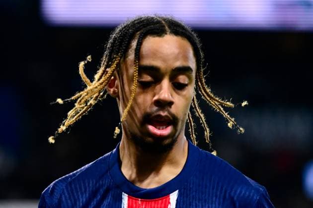 FOOTBALL : PSG vs Nice - Ligue 1 - 25 04 2025 Bradley Barcola ( 29 - PSG ) headshot during the Ligue 1 match between Paris Saint Germain and OGC Nice at Parc Des Princes on April 25 , 2025 in Paris, France. ( Photo by Dante Badano PsnewZ ) - ParisFrance  Copyright: xDantexBadanox