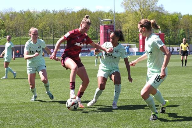 1 Bundesliga Women RB Leipzig vs SGS Essen, 26 04 25 Marlene Müller 27, RB Leipzig vs Vanessa Fürst 8, SGS Essen Football, Google Pixel Women Bundesliga, Season 2024 2025, 20 Matchday RB Leipzig vs SGS Essen on 26 04 25, RB Academy Cottaweg DFB REGULATIONS PROHIBIT ANY USE OF PHOTOGRAPHS AS IMAGE SEQUENCES AND OR QUASI VIDEO Copyright: xBEAUTIFULxSPORTS JanxKaeferx