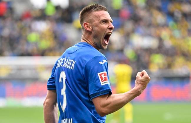 GOAL for 2 2 Pavel Kaderabek TSG 1899 Hoffenheim 03 Goal celebration TSG 1899 Hoffenheim vs Borussia Dortmund BVB 26 04 2025 DFL REGULATIONS PROHIBIT ANY USE OF PHOTOGRAPHS AS IMAGE SEQUENCES AND OR QUASI VIDEO TSG 1899 Hoffenheim vs Borussia Dortmund BVB
