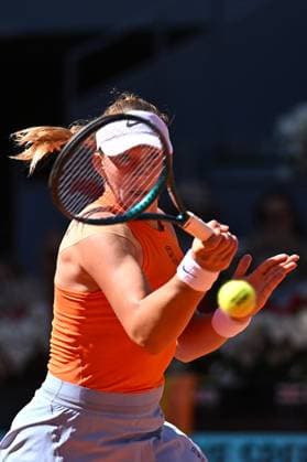 Mutua Madrid Open - Second Round Mirra Andrea (RUS) during hier second round match at the Mutua Madrid Open in Madrid , Spain, on April, 26, 2025. Photo by Corinne Dubreuil ABACAPRESS.COM Madrid Spain  Copyright: xDubreuilxCorinne ABACAx