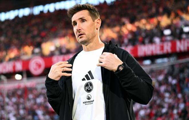 Soccer, 2 Bundesliga, Germany, Men, Season 2024 2025, 31 Matchday, Merkur Spiel Arena Düsseldorf, Fortuna Düsseldorf FC Nuremberg Head Coach Miroslav Klose FCN Single Image, Portrait, Portrait