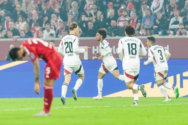 2 Soccer Bundesliga Fortuna Düsseldorf 1895 1 FC Nuremberg 26 04 2025 Cheering for 0 1 by Janis Antiste 1 FC Nuremberg, 28 2 Soccer Bundesliga, Fortuna Düsseldorf 1895 1 FC Nuremberg, Düsseldorf, Merkur Spiel Arena on 26 04 2025 DFL REGULATIONS PROHIBIT ANY USE OF PHOTOGRAPHS AS IMAGE SEQUENCES AND OR QUASI VIDEO Copyright: xBEAUTIFULxSPORTS Wunderlx