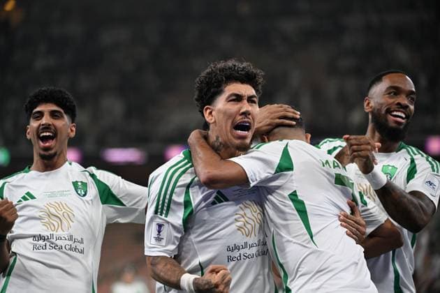 AFC Champions League Elite JEDDAH, SAUDI ARABIA - APRIL 26: Roberto Firmino celebrates during the AFC Champions League Elite match between Al Ahli Saudi FC (KSA) v Buriram United (THA). Al Inma Bank Stadium at King Abdullah City