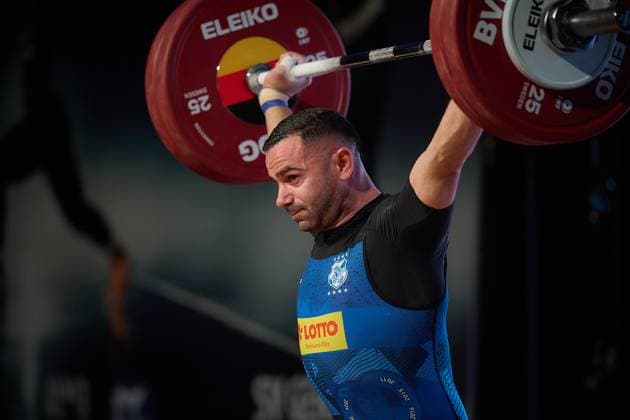 Briken Calja AV 03 Speyer Reissen GER, German Team Weightlifting Championship, German Team Weightlifting Championship, German Team Weightlifting Championship, 1 Bundesliga, 2024 2025 season, 26 04 2025 GER, German Team Weightlifting Championship, German Team Weightlifting Championship, 1 Bundesliga, 2024 2025 season, 26 04 2025 Heidelberg Copyright: xEibner-Pressefoto GeraldxOelze-dexStoppanyx EP_ODS