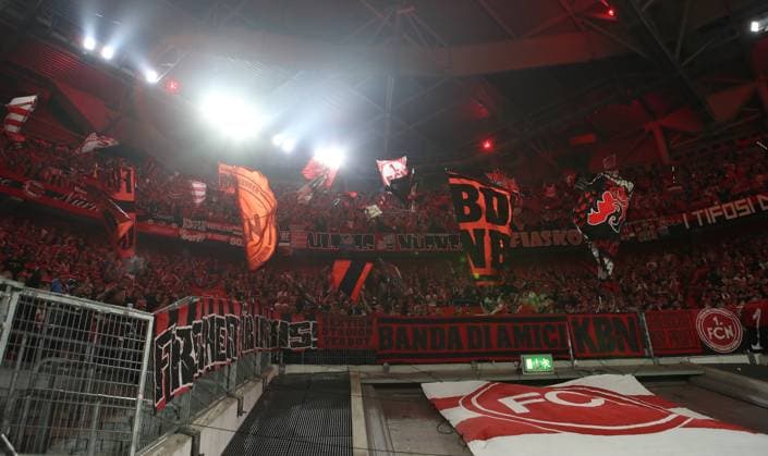 26 04 2024 Soccer Season 2024 2025 2 Soccer Bundesliga 31 Matchday Fortuna Düsseldorf 95 F95 1 FC Nuremberg FCN Club Sportfoto Zink DaMa xdaxmax DFL regulations prohibit any use of photographs as image sequences and or quasi video only for editorial use Symbolbild Symbolfoto Feature Impression Clubfan Clubfans FCN Fans Fans Fans in the guest block