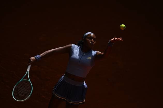 Mutua Madrid Open - Womens Second Round Coco Gauff (USA) during her second round match at the Mutua Madrid Open in Madrid , Spain, on April, 26, 2025. Photo by Corinne Dubreuil ABACAPRESS.COM Madrid Spain  Copyright: xDubreuilxCorinne ABACAx
