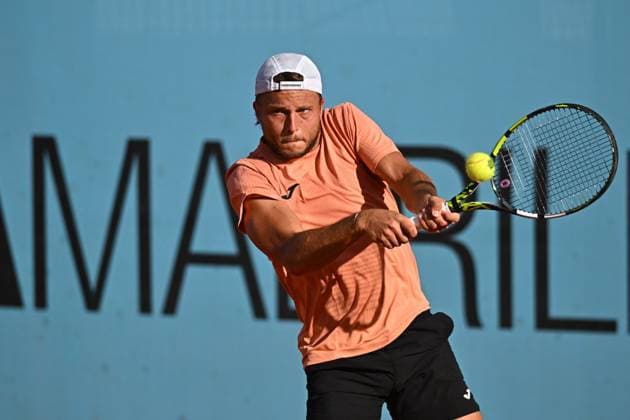 Mutua Madrid Open - Men s Second Round Alexandre Muller (FRA) during his second round match at the Mutua Madrid Open in Madrid , Spain, on April, 26, 2025. Photo by Corinne Dubreuil ABACAPRESS.COM Madrid Spain  Copyright: xDubreuilxCorinne ABACAx