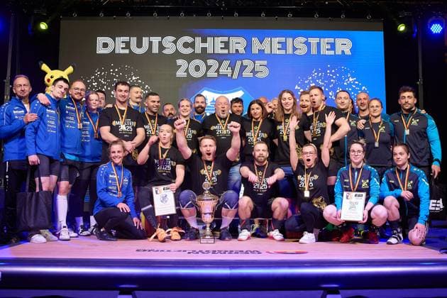 The finalists from Athletenverein 1903 e V Speyer, SV Germania Obrigheim and Chemnitzer AC GER, German Team Weightlifting Championship, German Weightlifting League Final, German Team Championship, 1 Bundesliga, 2024 2025 season, 26 04 2025 GER, German Team Weightlifting Championship, German Team Weightlifting League Final, German Team Championship, 1 Bundesliga, 2024 2025 season, 26 04 2025 Heidelberg Copyright: xEibner-Pressefoto GeraldxOelze-dexStoppanyx EP_ODS