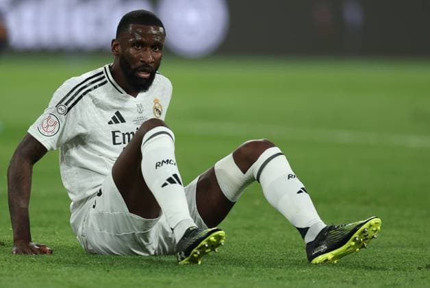 FC Barcelona, Barca Real Madrid CF. Copa del Rey. Final. Antonio Rudiger of Real Madrid during the Copa del Rey match, Final, between FC Barcelona and Real Madrid CF played at La Cartuja Stadium on April 26, 2025 in Sevilla, Spain. kpng Copyright: xPressinphotox AP_240424_BAR_RMA_COP_030