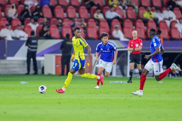 Yokohama F. Marinos vs Al-Nassr - AFC Champions League Elite Quarter Finals JEDDAH, SAUDI ARABIA - April 26: Jhon Duran of Team Al-Nassr FC runs with the ball during the AFC Champions League Elite Quarter Finals match between Yokohama F. Marinos and Al-Nassr FC at Prince Abdullah Al Faisal Stadium on April 26, 2025 in Jeddah, Saudi Arabia. Jeddah Saudi Arabia Copyright: xAbdullahxAhmedx