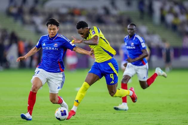 Yokohama F. Marinos vs Al-Nassr - AFC Champions League Elite Quarter Finals JEDDAH, SAUDI ARABIA - April 26: Jhon Duran of Team Al-Nassr FC runs with the ball during the AFC Champions League Elite Quarter Finals match between Yokohama F. Marinos and Al-Nassr FC at Prince Abdullah Al Faisal Stadium on April 26, 2025 in Jeddah, Saudi Arabia. Jeddah Saudi Arabia Copyright: xAbdullahxAhmedx