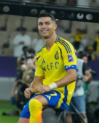 AFC Champions League Elite Jeddah, Saudi Arabia: April 26, AFC Champions League Elite Quarter Finals - Cristiano Ronaldo celebrates his goal in Yokohama F. Marinos vs Al Nassr at Prince Abdullah al-Faisal Stadium (Jeddah), Photo By Samuello