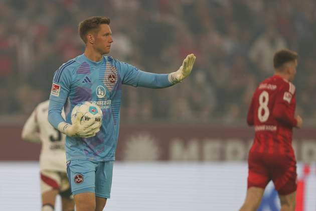 Goalkeeper Jan Reichert 1 FC Nürnberg gestures during the 2 Bundesliga match between Fortuna Düsseldorf and 1 FC Nürnberg at Merkur Spiel Arena on April 26, 2025 in Düsseldorf, Germany, Germany Photo by Oliver Kaelke DeFodi Images Goalkeeper Jan Reichert 1 FC Nürnberg gestures during the 2 Bundesliga match between Fortuna Düsseldorf and 1 FC Nürnberg at Merkur Spiel Arena on April 26, 2025 in Düsseldorf, Germany Photo by Oliver Kaelke DeFodi Images DFB DFL REGULATIONS PROHIBIT ANY USE OF PHOTOGRAPHS AS IMAGE SEQUENCES AND OR QUASI VIDEO Photo by Oliver Kaelke DeFodi Images