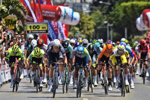 Presidential Cycling Tour of Turkiye 2025 Presidential Cycling Tour of Turkiye 2025 - 60 edizione - 1st stage Antalya - Antalya 132 km - 27 04 2025 - Simon Dehairs (BEL - Alpecin - Deceuninck) - Matteo Malucelli (ITA - XDS Astana Team) -photo Tommaso Pelagalli SprintCyclingAgency 2025 Antalya Turkey  Copyright: xTommasoxPelagalli xSprintcyclingagencyx