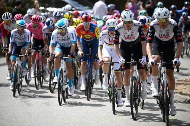 Liege Bastogne Liege 2025 Cycling Race LIEGE, BELGIUM - APRIL 25 : Rider of Team UAE Team Emirates - XRG, Pogacar Tadej (SLO) of UAE Team Emirates - XRG in action during the 111th edition of Liege Bastogne Liege an UCI World Tour 1.UWT cycling race for Men Elite of 252 km with start and finish in Liege on April 25, 2025 in Liege, Belgium, 25 04 2025 ( Motordriver Guy De Vuyst - Liege Belgium  Copyright: xPeterxDexVoechtx
