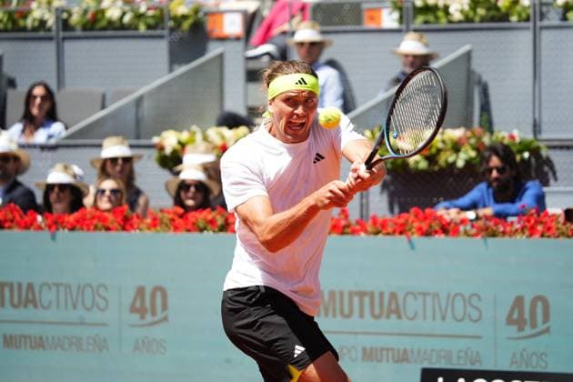 Tennis player Alexander Zverev vs Alejandro Davidovich Fokina during the Madrid 2025 Masters Series in Madrid on Saturday 26 April 2025. Cordon Press 