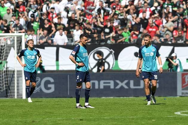 Timo Huebers 1 FC Koeln , Dejan Ljubicic 1 FC Köln and Tim Lemperle 1 FC Koeln looks dejected during the 2 Bundesliga match between Hannover 96 and 1 FC Köln at Heinz von Heiden Arena on April 27, 2025 in Hannover, Germany Photo by Ralf Treese DeFodi Images Timo Huebers 1 FC Koeln , Dejan Ljubicic 1 FC Köln and Tim Lemperle 1 FC Koeln looks dejected during the 2 Bundesliga match between Hannover 96 and 1 FC Köln at Heinz von Heiden Arena on April 27, 2025 in Hanover, Germany Photo by Ralf Treese DeFodi Images DFB DFL REGULATIONS PROHIBIT ANY USE OF PHOTOGRAPHS AS IMAGE SEQUENCES AND OR QUASI VIDEO Photo by Ralf Treese DeFodi Images
