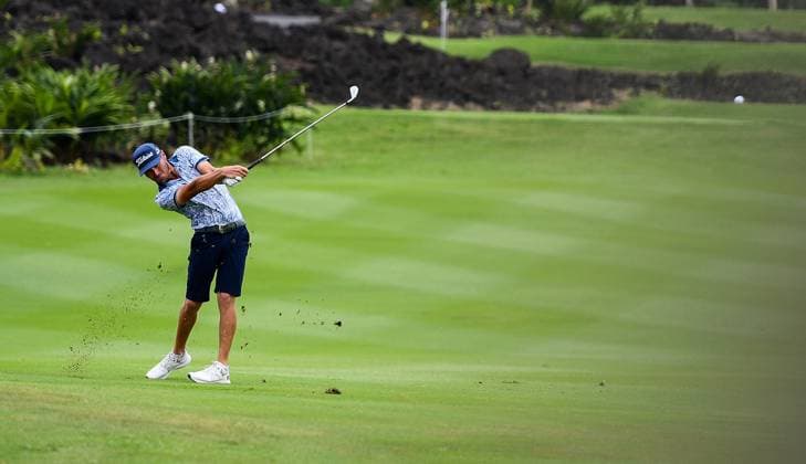 (250427) -- HAIKOU, April 27, 2025 -- Jordan Gumberg of the United States competes during the round 4 at the Hainan Classic golf tournament of the DP World Tour in Haikou, south China s Hainan Province, April 27, 2025. ) (SP)CHINA-HAIKOU-GOLF-DP WORLD TOUR-HAINAN CLASSIC-ROUND 4 (CN) YangxGuanyu 