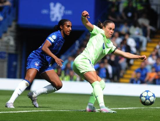Football -2024 2025 UEFA Women™s Champions League - Semi-Finals - Second Leg - Chelsea vs Barcelona - Stamford Bridge - Sunday 27th April 2025. Ewa Pajor of Barcelona 