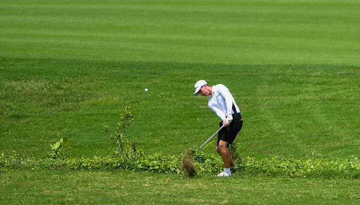 (250427) -- HAIKOU, April 27, 2025 -- Daniel Hillier of New Zealand competes during the round 4 at the Hainan Classic golf tournament of the DP World Tour in Haikou, south China s Hainan Province, April 27, 2025. ) (SP)CHINA-HAIKOU-GOLF-DP WORLD TOUR-HAINAN CLASSIC-ROUND 4 (CN) YangxGuanyu 